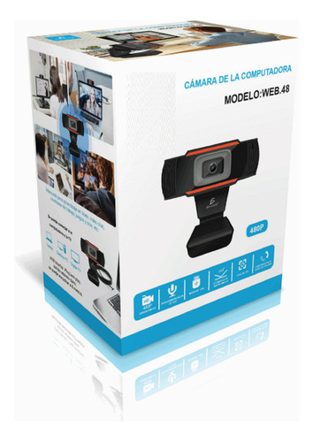 Camara Webcam Usb Para Computadora Pc Lap 480p Microfono Negro