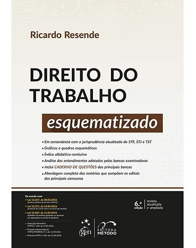 Direito Do Trabalho Esquematizado 5ª Edição, De Ricardo Rezende. Editora Método Em Português