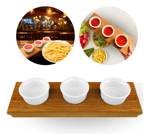 Conjunto Tábua + Ramekin Molheira Restaurante Hotel Ketchup