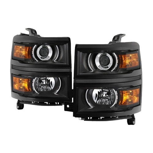 Par Juego Faros Lupa  Silverado Negros 2014 2015