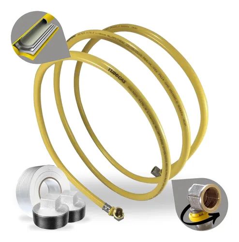 comprar Kit 13 Metros Tubulação Encanamento Gás 16mm + Joelhos Curva