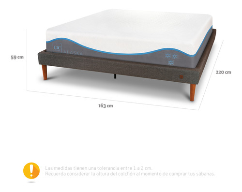 Cama Europea Curve Alaska 2 Plazas Blanco