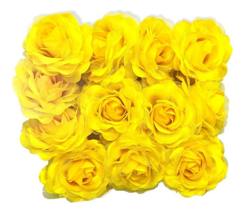 Kit 2 Rosas Presilha De Cabelo Acessório Cigano Cor Amarelo