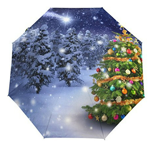 Sombrilla O Paraguas - Alaza Merry Christmas Tree Winter 3 