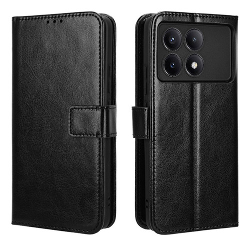 For Poco X6 Pro 5g Pu Wallet Card Slot Stand Case+lanyard -z