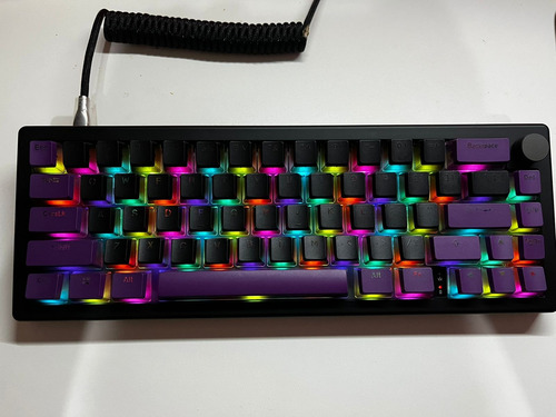 Teclado Custom Gmk67 Wireless Preto Switch Yellow Milk