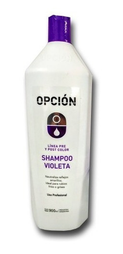 Shampoo Matizador Violeta Opcion 900ml Para Cabello Rubio 