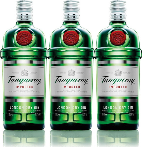 Kit 3 Gin Tanqueray Importado London Dry Garrafa 750ml