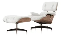 Comprar Sillón Living Miller Diseño Industrial Ecocuero Madera Color Blanco Diseño de la tela Cuero Sintético