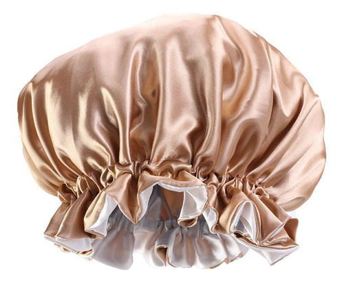 Gorro De Seda Satinado Con Banda Elástica Reversible Caqui