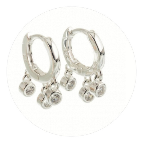 Aros Argollas Chiquitas Con Dijes Susanitas Cubics Plata 925