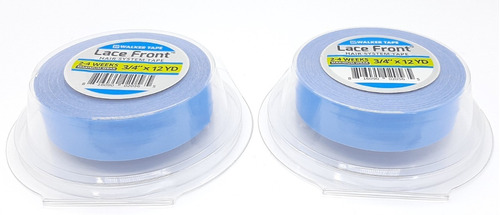 2 Fitas Rolo Adesivo Lace Front Azul 12 Metros 1.9cm - Kit 