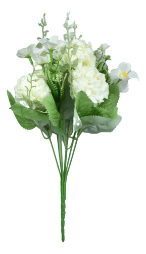  Hortensia Flores Artificiales Ramo Flor Decoración 2pz