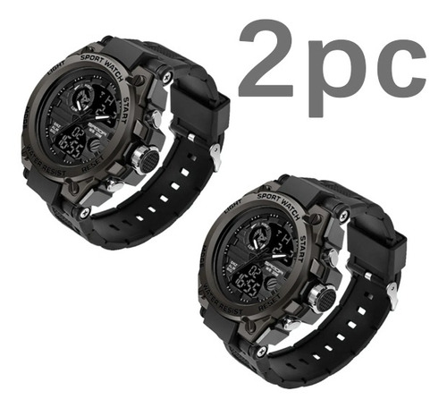 2 Relojes Impermeables Sanda Hombre Military 739