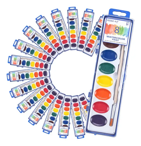 comprar Set De Pinturas De Acuarela Veesa, Paquete De 24, 8 Colores,