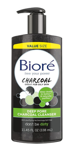 Imagem 1 de 4 de Biore Deep Charcoal Liquid Pore Cleanser 338 Ml