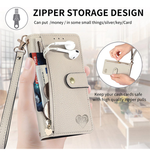 . Funda De Piel Tipo Cartera For Teléfono Zte Libero Axon .