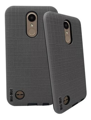 Funda Para LG K10 M250h Case Grill Antishock Con Cristal 9h Color Gris