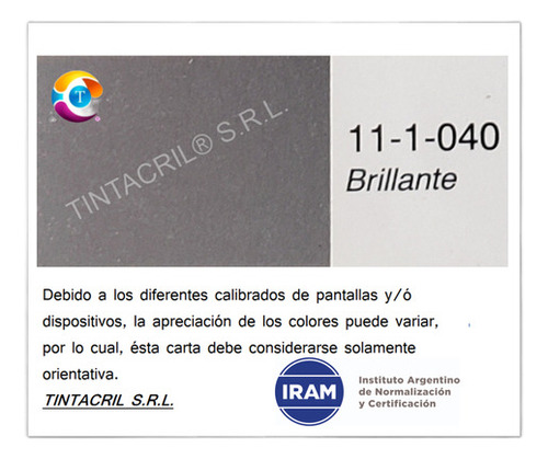 Pintura Epoxi Normas Iram 11-1-040 X 4.5 Litros Metalizado Brillante