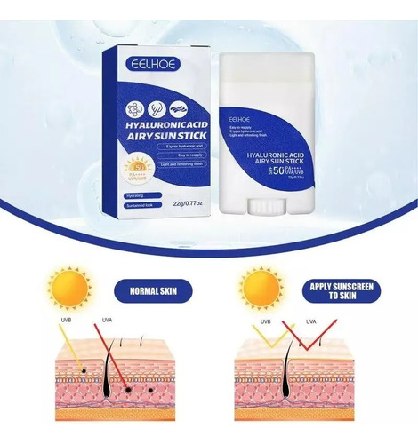 Mini Bloqueador Protector Solar Con Ácido Hialurónico 50 Fps