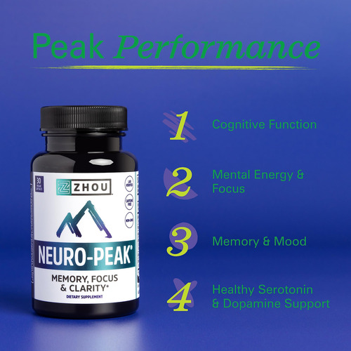 Suplemento De Suporte Cerebral Zhou Neuro Peak 30 Vegcaps