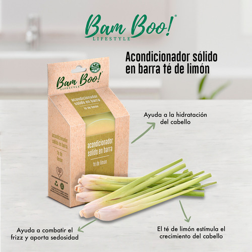 Imagen 6 de 7 de Acondicionador Sólido Té Limón 80 G Bam Boo! Lifestyle