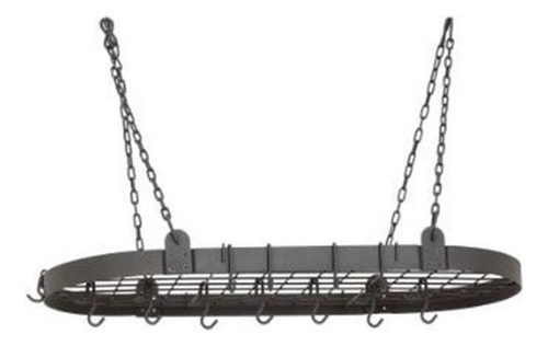 Old Dutch Oval Pot Rack Con Rejilla Y 12 Ganchos De Graf