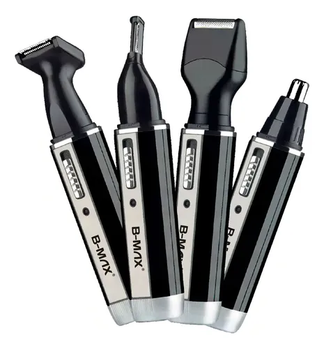Aparador De Pelos 4 Em 1 Kit Limpeza Masculino Cor Preto