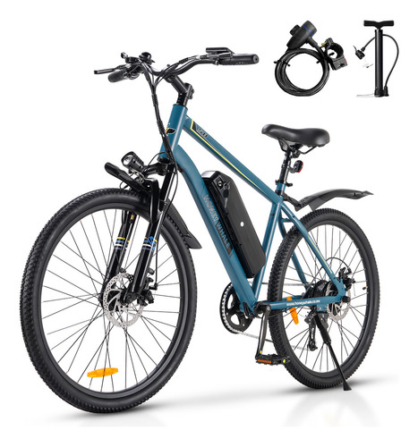 Honey Whale S8 Bicicleta Eléctrica De 7 Vel. Pila Extraíble Azul Petróleo