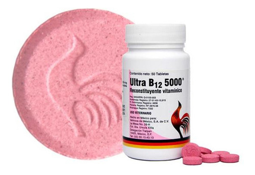 Ultra B-12 5000// 100 Tab //vitaminico// Vetinova//gallos