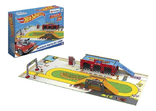 Playset Pista Shop Hot Wheels 19 Peças Xalingo - 23265