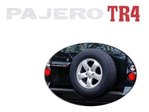 Imagem 3 de 6 de Kit Emblemas Pajero Tr4 Flex 4x4 Prata Adesivos Resinados