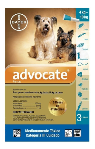 Advocate Perros 4-10 Kg. Amplio Espectro!