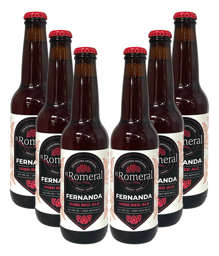 Six Pack Cerveza El Romeral Fernanda Irish Red Ale 355 Ml