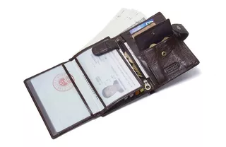 Cartera De Pasaporte Para Hombre De Cuero Genuino Contacts