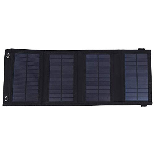 Cargador Solar Exterior Negro, Panel De Carga Solar Ple...