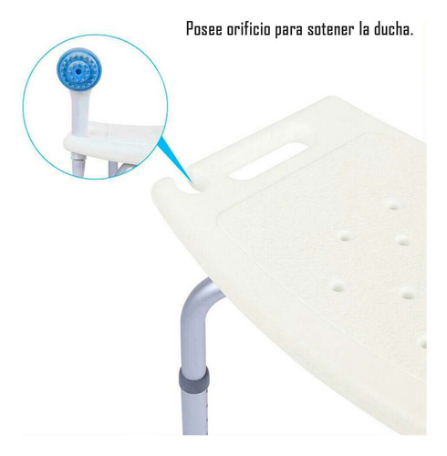 Piso O Silla De Ducha Sin Respaldo Con Altura Regulable
