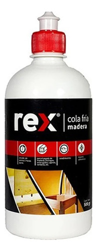 Cola Fria Carpintera Pegamento Madera 500gr Dosificador Rex