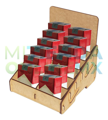 Imagen 3 de 5 de Organizador Exhibidor 12 Cajetillas Cigarro Horizontal Mdf
