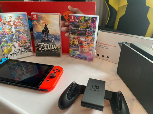 Nintendo Switch 32gb Standard + 3 Juegos Y Accesorios Nuevos