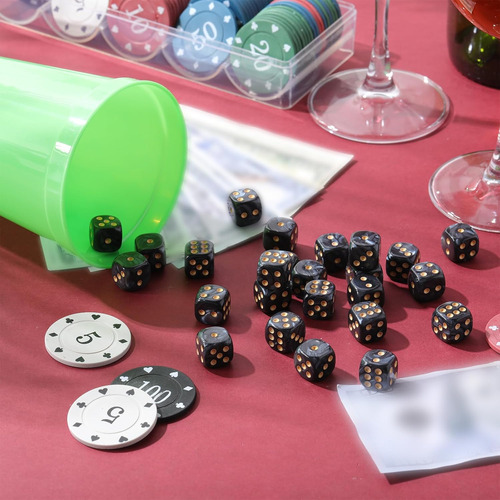 Tecunite Juego De Dados De Colores De 25 Piezas, Dados De 6