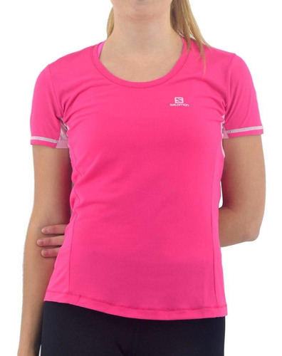 Remera Salomon Mujer Agile Ss Running Fucsia