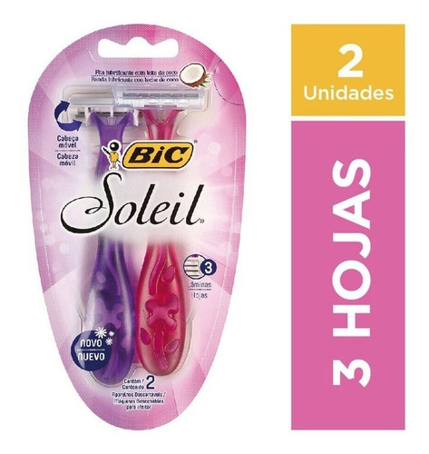 Afeitadora Descartable Bic Soleil Aceite Coco X 2afeitadoras