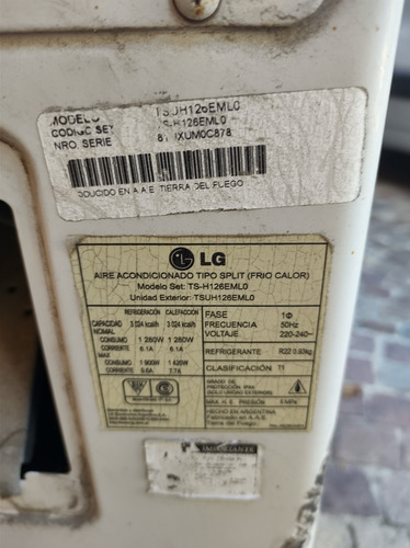 Aire Acondicionado Lg 3000 F/c. No Funciona Compresor Espejado (Usado)