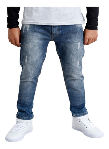 Imagem 1 de 10 de Kit 2 Calças Jeans Com Lycra Menino - Infantil E Juvenil