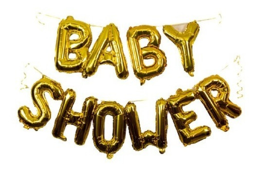 Globos Baby Shower Letras Dorado, 40 Cm, 1 Set