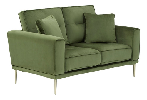 Loveseat Moderno, Sala Elegante Y Diferente Verde 