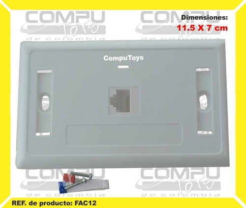 Toma Pared Con Puerto Rj45 Cat 5e Ref: Fac12 Computoys Sas