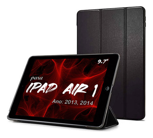 Capa Case Smart Cover Para iPad Air 1 9.7 A1474 A1475 A1476 Cor Preto