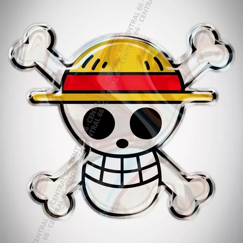 Adesivo Desenho One Piece Bandeira Luffy Ruffy Resinado Central 66